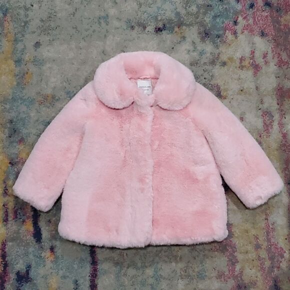 Janie and Jack Faux Fur Pink Jacket Size 2T - Like New